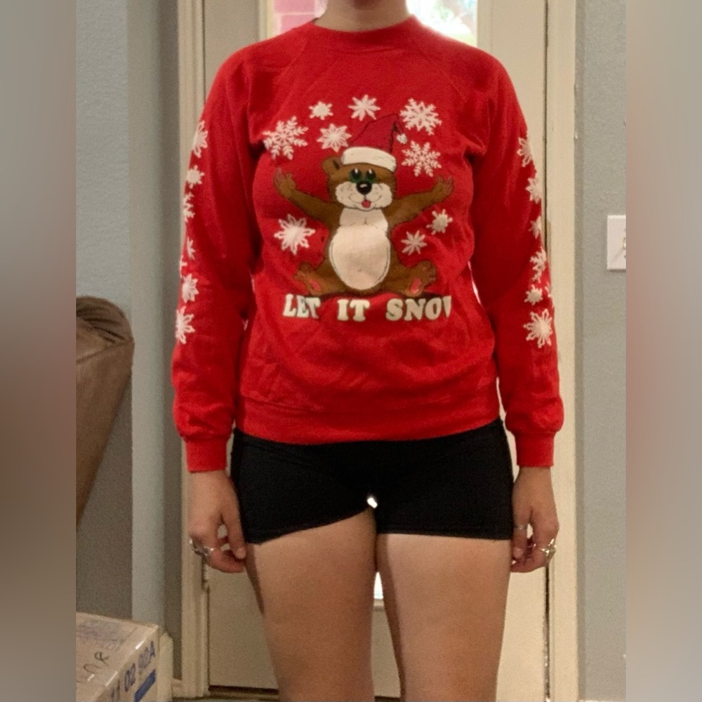 Vintage 80s Christmas Teddy Bear Sweatshirt
